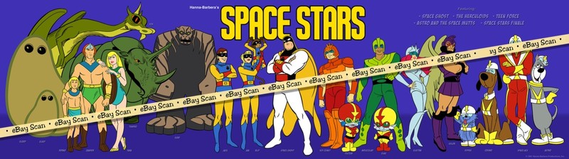 EXTRA LARGE! SPACE STARS Panoramic Poster HANNA BARBERA Space Ghost HERCULOIDS