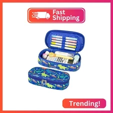 BrainyBees Pencil Case for Boys - Cute Pencil Cases for Kids Pencil Pouch Organi