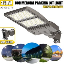320W LED Shoebox Lights Parking Lot Light 44800LM 5000K Outdoor Street Lighting