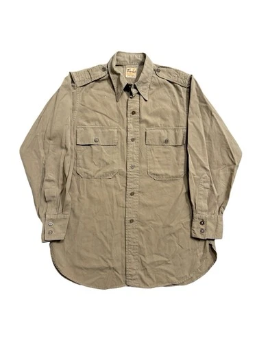 1940s WW2 Era Military US Army Button Up Triumph Shirt Size Medium Form Fitting