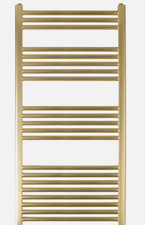 Brushed Brass 1200 x 500 Heated Towel Rail Warmer Radiator Designer