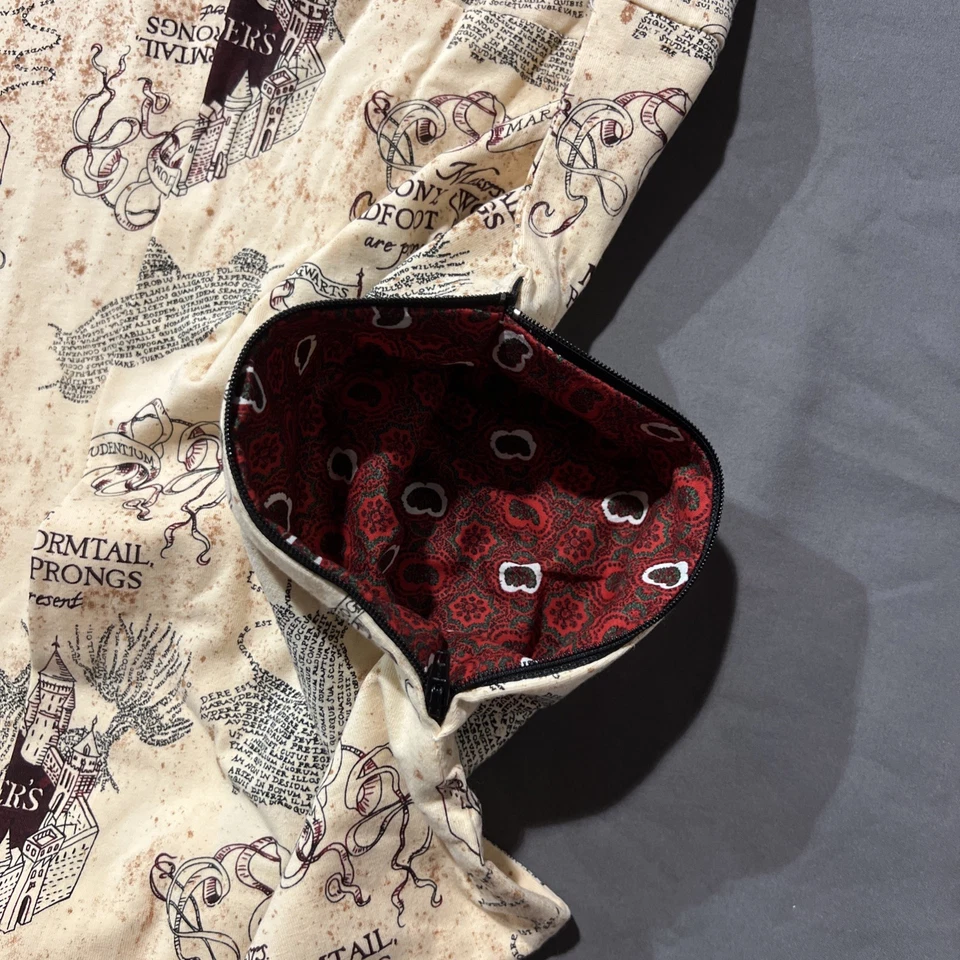 Harry Potter Infinity Bufanda Cremallera Bolsillo Merodeador Mapa 70x9 1/2 ÚNICA Hecha a Mano Foto 3 de 4