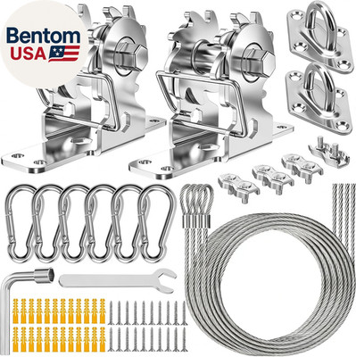 Shade Sail Hardware Kit with Ratchet Winch, Heavy Duty 304 Stainless Steel Windp