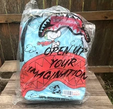 Sprayground SNOOPY PILOT SHARK BACKPACK Velour Laptop Compartment Faux Leather