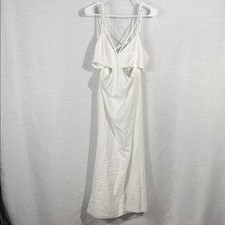 Asos Washed Multi Strap Cut Out Midi Dress size 12 white NWT