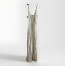 Victoria's Secret Vintage Ivory Satin Full Length Slip Nightgown, Size S