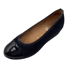 Gabor Womens Ladies Black Suede Wedge Heel Wide Fit Court Shoes Size UK 4G Used