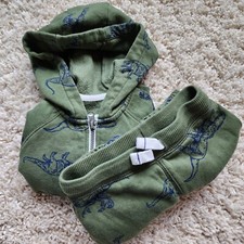 Carter's: "Dinosaurs" Outfit Hoodie  Sweatpants , Size Boys 3T, Color Green
