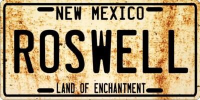 Roswell Alien UFO New Mexico 1960's Style Weathered License Plate
