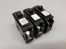 Lot of 3 - Square D 15A Homeline HOM115CP Single Pole 15Amp Circuit Breaker