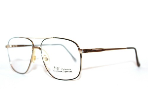 NEU AUSNAHMEBRILLE STAR 047 SCHWARZ GOLD PILOTEN HERREN BRILLE RX 56-16-140 - Bild 2 von 7