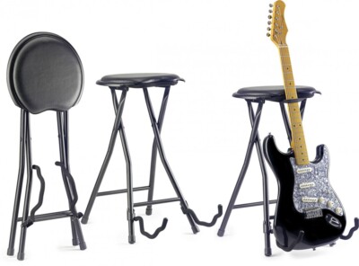 Stagg GIST-300 Klapphocker mit eingebautem Gitarrenständer