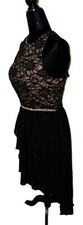 City Studio Size 5 Rhinestone Waist High-Low Black Lace Cocktail Party Dress