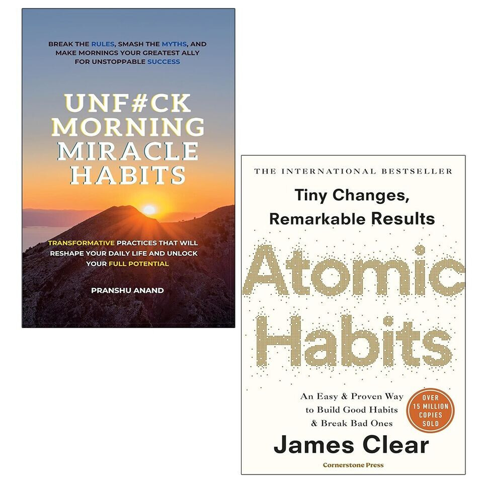 UnF#ck Morning Miracle Habits, Atomic Habits James Clear 2 Books Collection Set