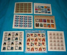 US 2003 -2004 - 7 panes, Sc 3811a, 3854, 3862, 2868a, 3869, 3873, 3878, MNH