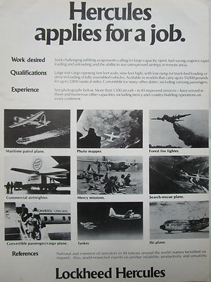 8/80 PUB LOCKHEED HERCULES MPA FOTO MAPPER L100-30C TANKER SAR FEUERWEHR ANZEIGE