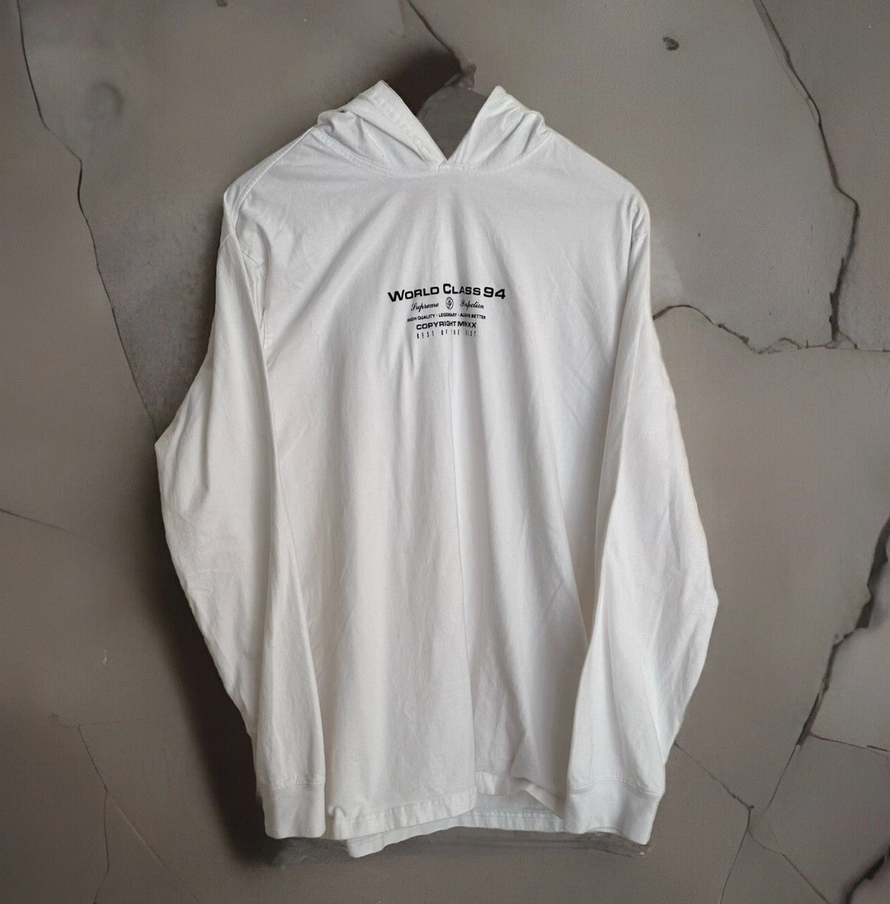 T shirt à capuche homme Supreme Best of the Best World Class 94 blanc L/S taille L