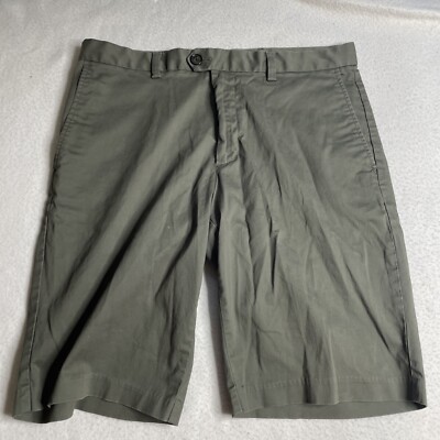Banana Republic Shorts Adult 32 Green Flat Front Chino Emerson Short Casual  Mens