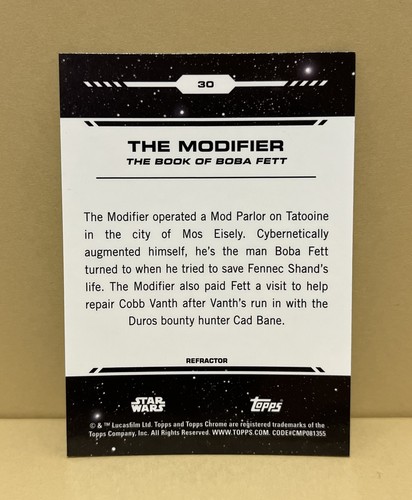 2024 Topps Star Wars Chrome REFRACTOR BASE Trading Card #30 / THE MODIFIER - Picture 2 of 2