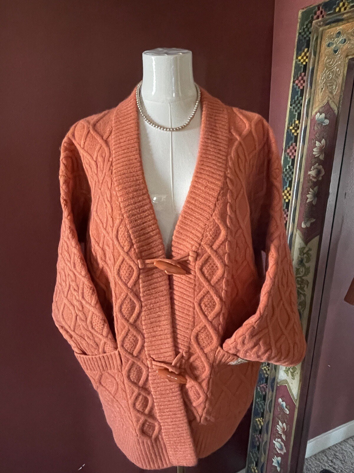 Trendy Orange Designer Sweater – Cozy Medium-Large Size for Any Occasion