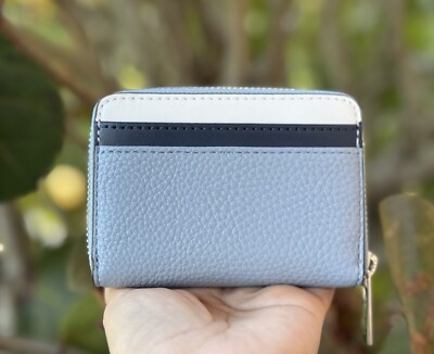 MICHAEL KORS JET SET TRAVEL ZIP AROUND CARD CASE WALLET PALE BLUE