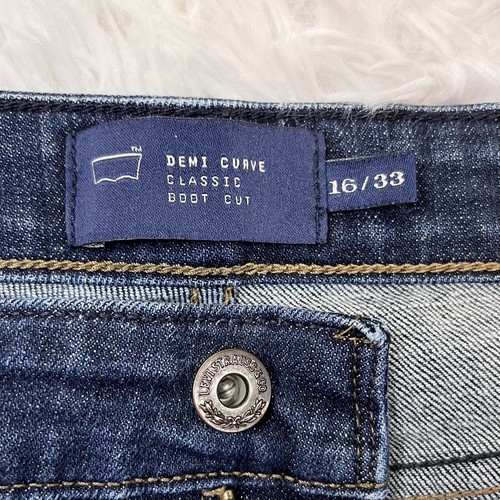 LEVI’S Women’s Demi Curve Classic Boot Cut Dark Wash Blue Jeans Plus Size 16 M - Picture 9 of 10