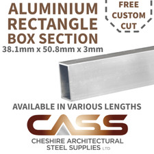 50.8mmX38.1mmX3mm ALUMINIUM RECTANGLE SECTION-VARIOUS LENGTHS-FREE CUSTOM CUT