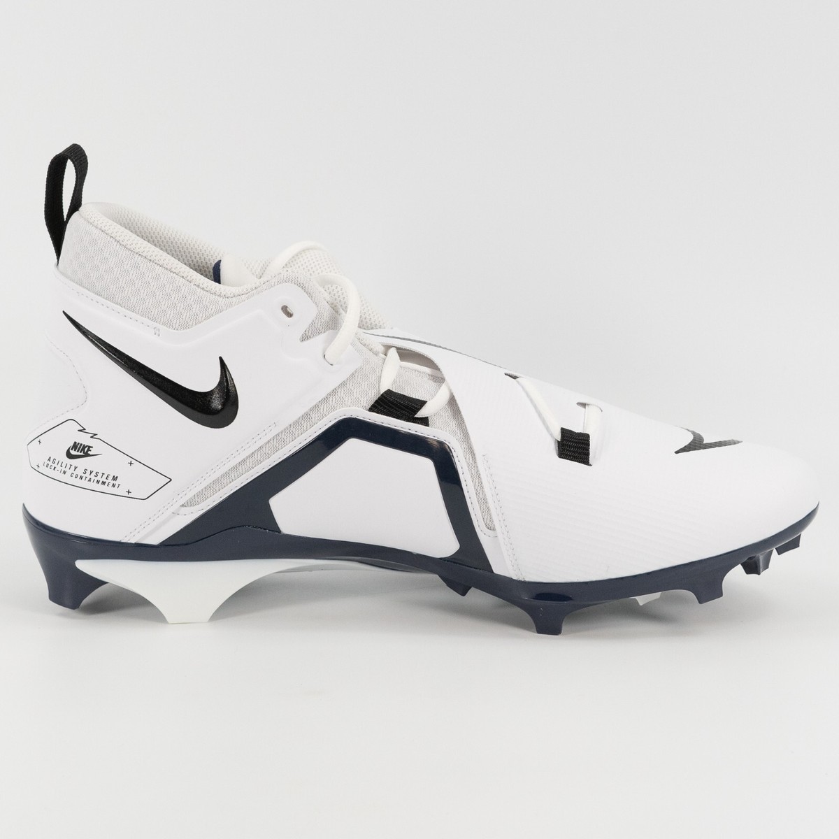 Nike Alpha Menace Pro 3 Football Cleats Men’s sz 10 White CT6649-108 new no box Nike Alpha Menace Pro 3 Football Cleats White Navy Black  main image 4