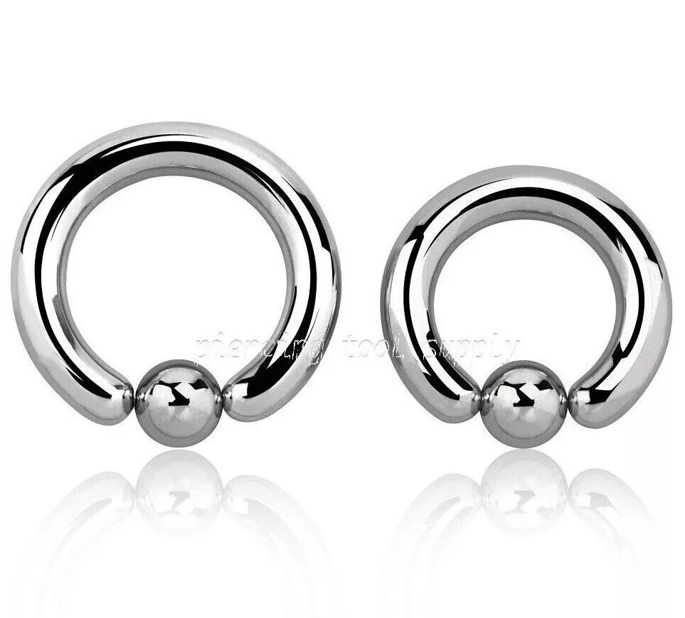 PAIR 4G Heavy Gauge 316L Surgical Steel Captive Bead Ring Earlobe