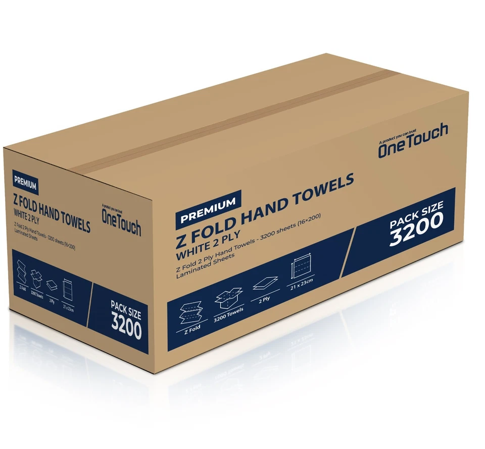 ONETOUCH Z fold Paper Towel 2ply White Hand Towel C fold Inter Dispenser Towels Soft