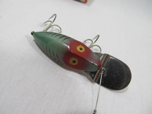 Esca vintage Heddon River Runt Go-Deeper, D9010-XRG riva verde, scatola e catalogo - Foto 7 di 16