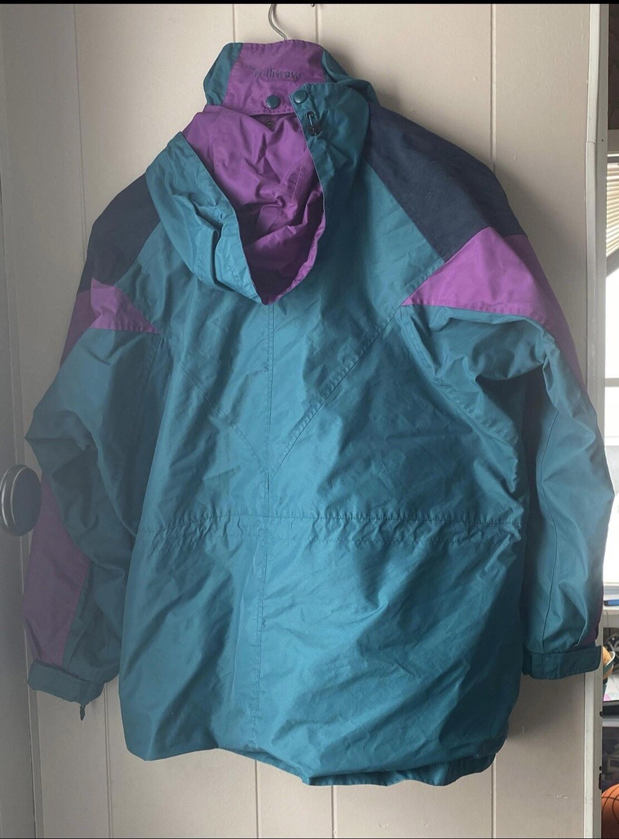 VTG 90's Columbia Women's Purple Green Jacket XL | eBay