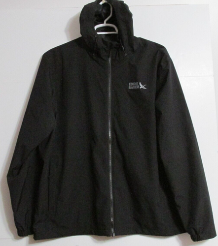 Herren Eddie Bauer Rainy Pass wasserdichte leichte Jacke schwarz Größe XL