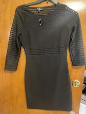 Lulus Perfect Mesh Bodycon Dress Women M Black Cocktail Party Lined Stretch