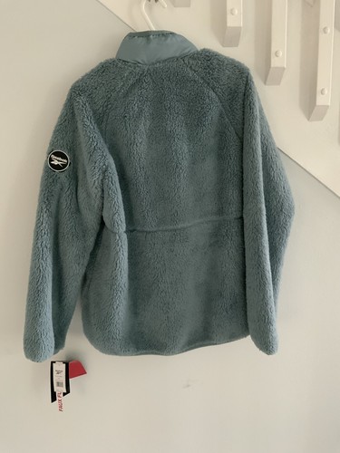 Reebok Sherpa Fleece Jacket Full Zip Womens Large NWT Blue Slate - Picture 6 of 6