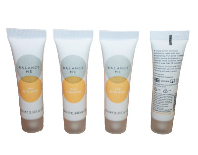4 x Balance Me AHA Glow Face Mask 0.34 oz / 10mL Travel Size alpha hydroxy acids