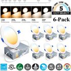 6 Pack 6 Inch 5Cct Ultra-Thin Led Recessed Ceiling Shop Lights with Night Light