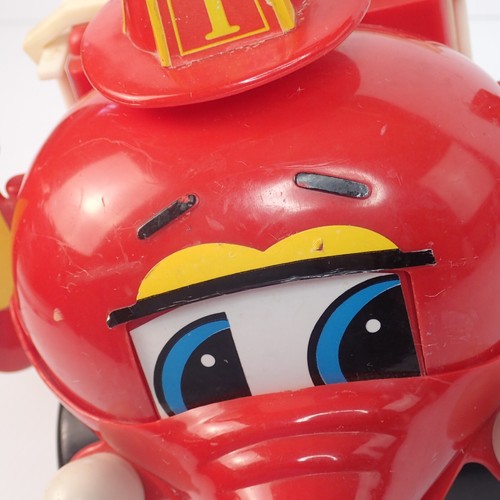 Vintage 1985 Proll Toys Fire Truck Toy Red Wheels Elephant Fire Trunk Bell Kids - Picture 4 of 14