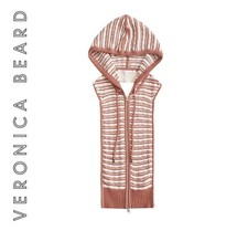 VERONICA BEARD Dickey Jacket Insert Women Pink Rose Cream SHIKIA Stripe Hood NWT