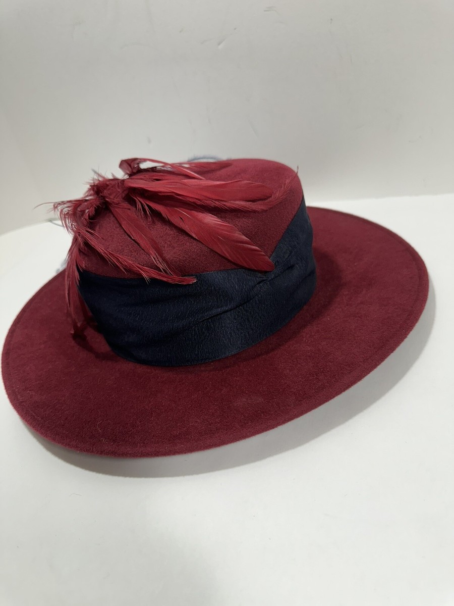 FLEUR DE PARIS New Orleans Stunning Bordeaux Hat With  display picture 3