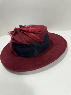 FLEUR DE PARIS New Orleans Stunning Bordeaux Hat With  display picture 3