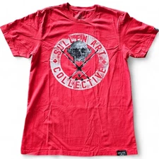 Mens Sullen Art Collective Mr Dist Red Tattoo Skull Paint Brush Tee T-Shirt S-XL