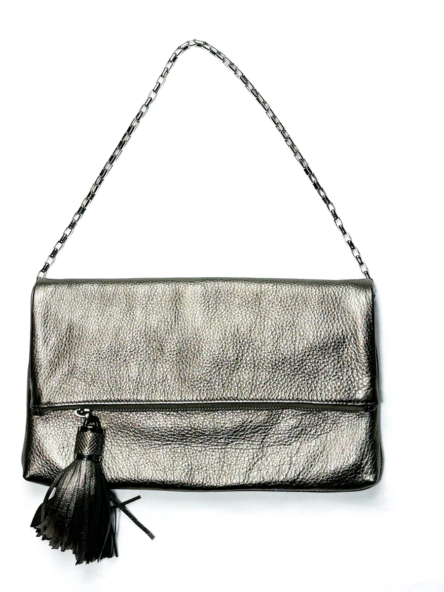Michael Kors Tonne Leather Karung Trim Large Clutch Shoulder Bag