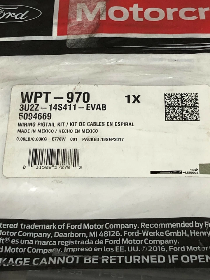 MOTORCRAFT WPT-970 НЕЙТРАЛЬНЫЙ БУКСИРОВОЧНЫЙ ПРОВОД КОСИЧКА СОЕДИНИТЕЛЬ ДЛЯ 2001-2013 FORD ESCAPE - Изображение 3 из 3