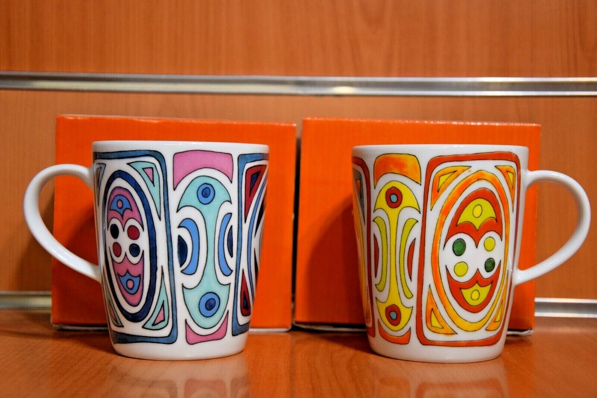Cooksmart Homstead - Tazza da caffè conica dal design britannico, in ceramica, per casa o lavoro, grandi tazze per bevande calde, tazze da tè e caffè