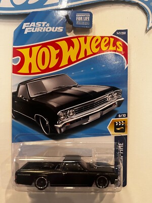 2025 Hot Wheels Black Chevy El Camino Fast & Furious 9/10v Screen Time 147/250