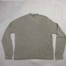 Polo Ralph Lauren Mens Sweater size 2XL V-Neck Pullover Jumper Cotton Olive