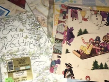 Vintage Large Lot of Wrapping Paper Sheets McDonald’s, Hallmark, Movie Props