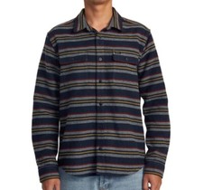 RVCA Men's BLANKET LS Flannel Shirt - NVY - Medium - NWT