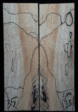 Spalted Maple 135 Knife Scales 5.3"x 2"x 7/16"